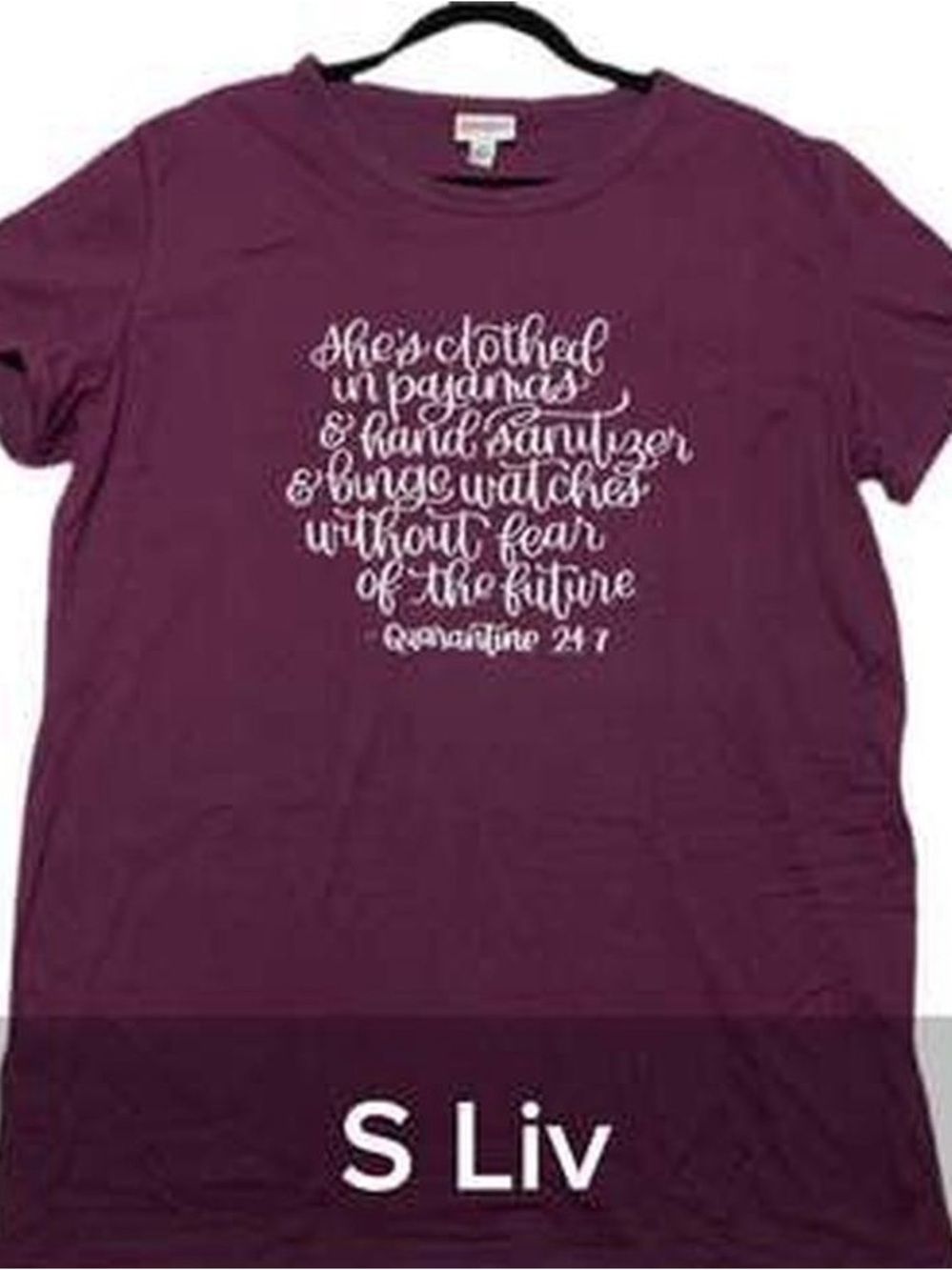 LEAVING SOON - GRAB IT NOW!  LuLaRoe Liv Purple Graphic Tee